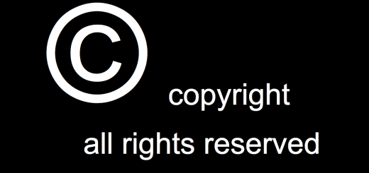 A white copyright symbol with text reading copyright all rights reserved on a black background.