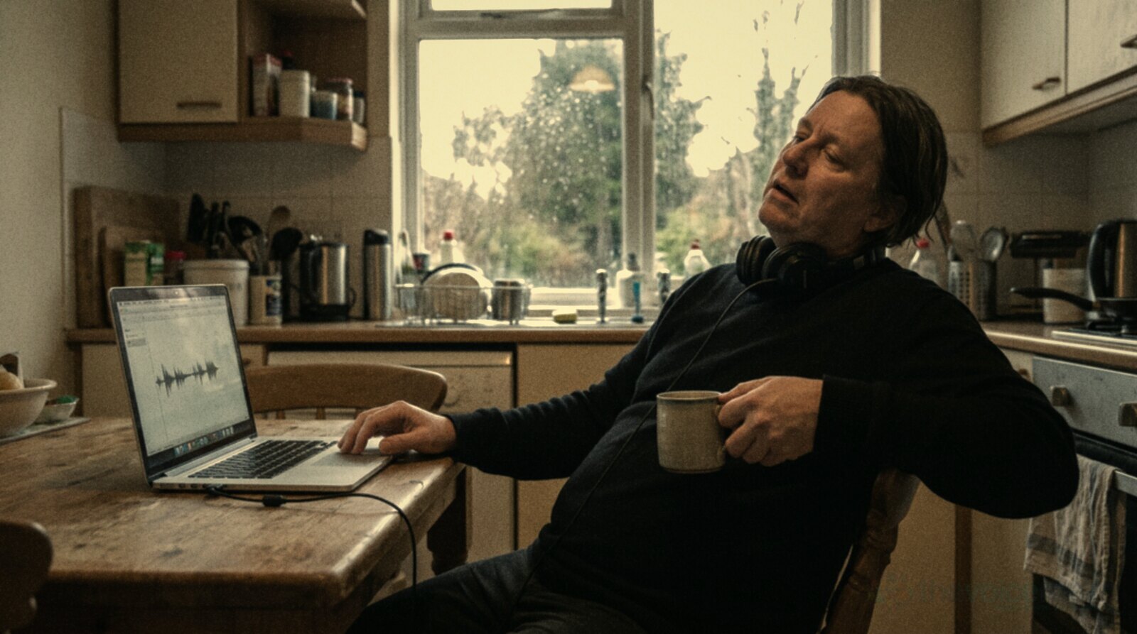 A voice actor leaning back with a sigh after reading a disappointing email © The Voice Realm