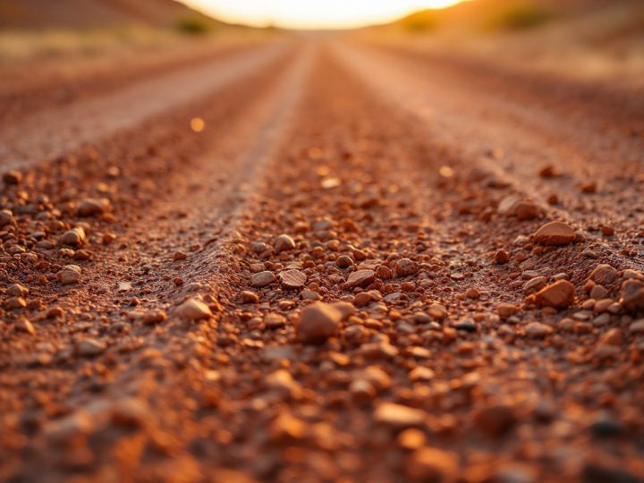 Gravelly voice tone: a gravel road at dusk