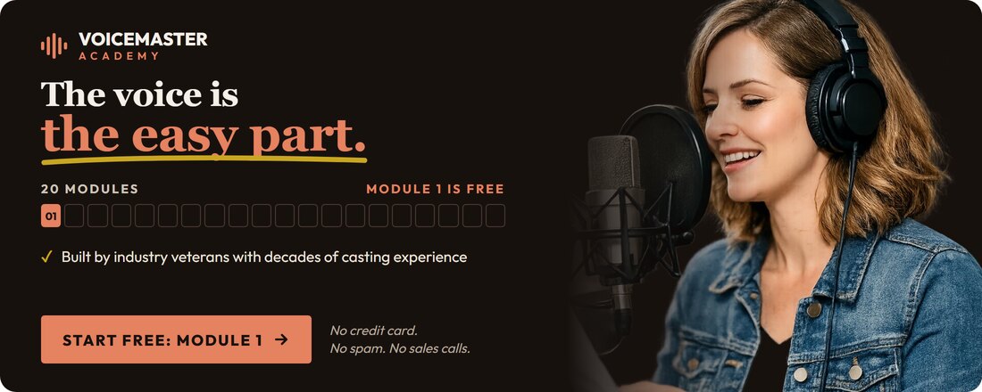 VoiceMaster Academy: voice acting training, 20 modules, module 1 free
