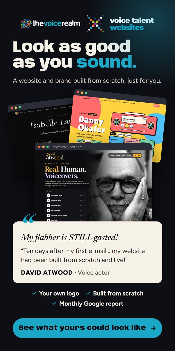 Voice Talent Websites: look as good as you sound